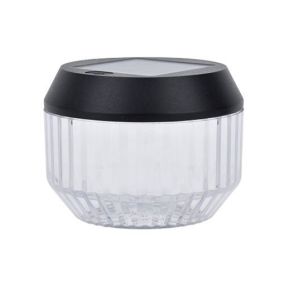 Lutec Diva - buiten tafellamp op zonne-energie - Ø 11 x 8,2 cm - 0,11W LED incl. - IP44 - zwart