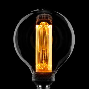 ETH Globe LED Filament - Ø 9,5 cm - E27 - 3 stappen dimbaar - 5W - 1800K – gerookt titanium