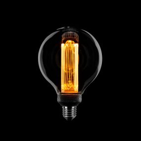 ETH Globe LED Filament - Ø 9,5 cm - E27 - 3 stappen dimbaar - 5W - 1800K – gerookt titanium