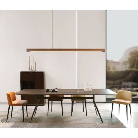 VK Lighting Woody - hanglamp - 180 x 4,5 x 200 cm - 27W Dali dimbare led incl. - donker hout