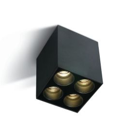ONE Light Dark Light Ceiling Tubes - plafondverlichting - 6,4 x 6,4 x 8,4 cm - 10W LED incl. - zwart