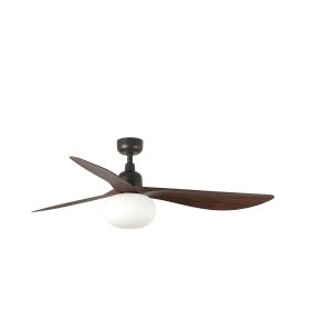 Faro Outwood L - plafondventilator met licht en afstandsbediening - Ø 150 cm x 43 cm - IP44 - donkerbruin en donker walnoot