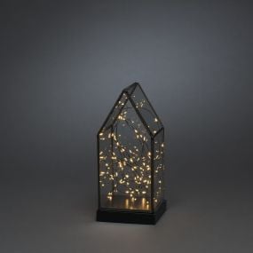 Konstsmide - decoratief glazen huisje - 11 x 11 x 24,5 cm - zwart