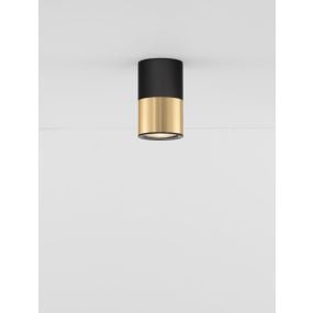 Nova Luce Picto - opbouwspot - Ø 6 x 10 cm - zwart en goud