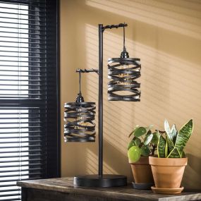 Vico Spindle - tafellamp - 37 x 23 x 70 cm - leisteengrijs