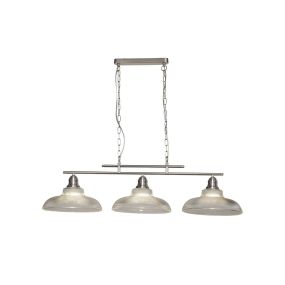 Searchlight Bistro III - hanglamp - 103 x 31 x 82 cm - satijn zilver