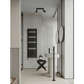 Nova Luce Mao - opbouwspot 2L - 5,5 x 16,5 x 26 cm - IP44 - zandzwart