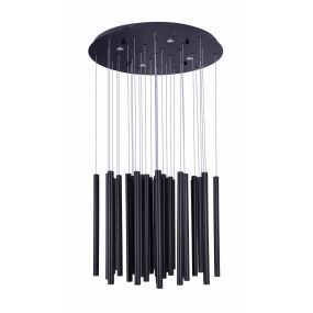 Maxlight Organic - hanglamp - Ø 62 x 180 cm - 33 x 1W + 4 x 3W dimbare LED incl. - zwart