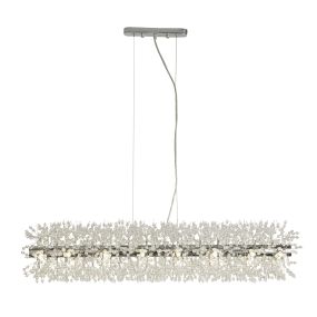Searchlight Sunburst - hanglamp - 100 x 22 x 150 cm - chroom en transparant