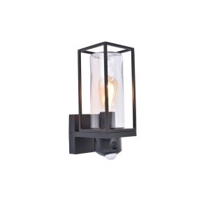 Lutec Flair - buiten wandverlichting met bewegingsmelder en camera - 12 x 17,2 x 32,6 cm - IP44 - zwart