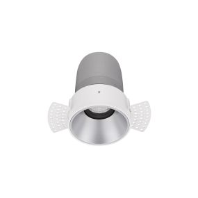 Nova Luce Homer - inbouwspot - Ø 74 mm - inbouwmaat 75 mm - 10W LED incl. - 24° lichtbundel - wit met aluminium