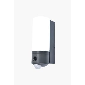 Lutec Pollux - buiten wandverlichting met bewegingsmelder en camera - slimme verlichting - Lutec Connect - 8 x 11,1 x 23,6 cm - 18,8W LED incl. - IP44 - donkergrijs