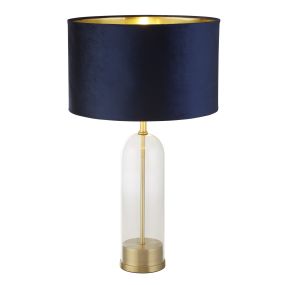 Searchlight Oxford - tafellamp - Ø 40 x 51 cm - zwart, goud en marineblauw