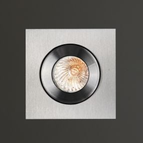 Maxlight Shower - inbouwspot 1L - 60 x 60 mm, Ø 46 mm inbouwmaat - IP44 - geborsteld aluminium