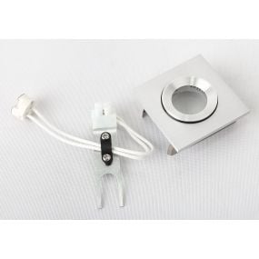 Maxlight Shower - inbouwspot 1L - 60 x 60 mm, Ø 46 mm inbouwmaat - IP44 - geborsteld aluminium
