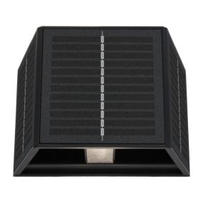Century Italia Up&Down - buiten wandlamp met 2 regelbare lichtbundels op zonne-energie met dag-nachtsensor - 15,4 x 9,6 x 9,9 cm - 5W LED incl. - IP54 - zwart