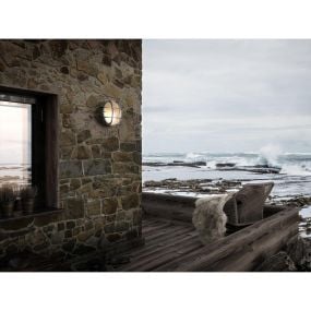 Nordlux Polperro - buiten wandverlichting - Ø 19,5 x 9,3 cm - IP64 - nikkel