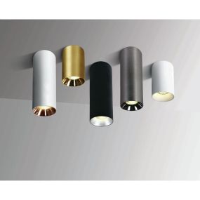 ONE Light Chill Out Cylinder GU10 - opbouwspot 1L - Ø 7,5 x 25 cm - geborsteld messing
