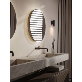 Nova Luce Mao - wandlamp - Ø 5,5 x 14,8 cm - IP44 - zandzwart