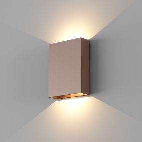 Artdelight Memphis - wandlamp - 4 x 12 x 16 cm - 2 x 6W dimbare LED incl. - IP65 - brons geborsteld