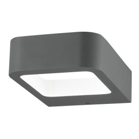 Nova Luce Acqua - buiten wandverlichting - 12 x 18 x 5 cm - 6W LED incl. - IP54 - donkergrijs