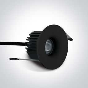 ONE Light Recessed Spots Fixed LED - inbouwspot - Ø 80 mm, Ø 60 mm inbouwmaat - 6,5W dimbare LED incl. - IP65 - zwart