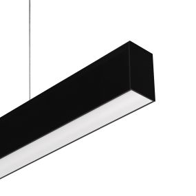 Lichtkoning Slim Line Up - hanglamp - 5,5 x 3,3 cm profiel - 19,2W + 14,4W LED per meter - zwart