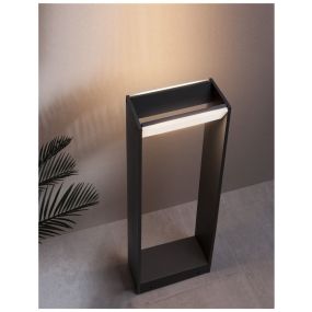 Nova Luce Twin - tuinpaal - 60 cm - 2 x 5W LED incl. - IP54 - donkergrijs