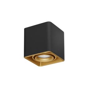 Nova Luce Nami - opbouwspot - 11 x 11 x 10 cm - zwart en goud