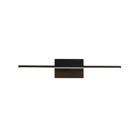 Searchlight Amalfi - wandverlichting - 41 x 8 cm - 7W LED incl - IP44 - mat zwart