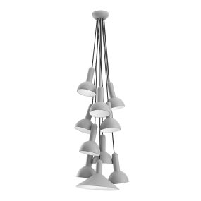 Nova Luce Ferrara - hanglamp - Ø 55 x 180 cm - lichtgrijs