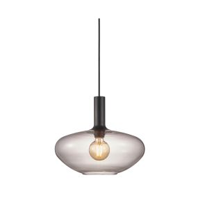 Nordlux Alton - hanglamp - Ø 35 x 330 cm - zwart en gerookt glas