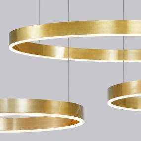 Nova Luce Motif - hanglamp - Ø 60 x 120 cm - 40W dimbare LED incl. - messing goud