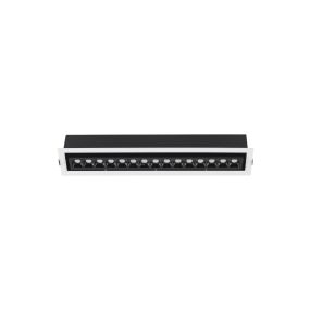 Nova Luce Cantia - inbouwspot - 46 x 8,2 cm - 443 x 72 mm inbouwmaat - 22,5W LED incl. - zwart - warm wit