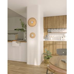 Maxlight Signature - opbouw wandlamp - Ø 35 x 12 cm - 9W LED incl. - antiek messing en amberkleurig glas