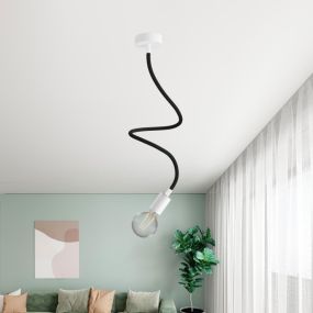 Creative Cables - Flexibele buis bekleed met textiel - 90 cm - wit