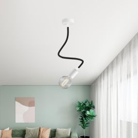 Creative Cables - Flexibele buis bekleed met textiel - 60 cm - wit