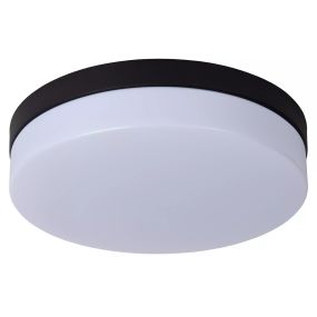 Lucide Biskit - plafondlamp met bewegingssensor - Ø 28 x 7,5 cm - 18W LED incl. - IP44 - zwart