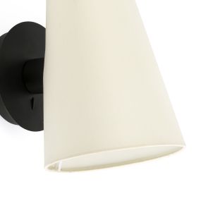 Faro Lupe - wandverlichting - 10 x 23,5 x 23 cm - beige en zwart