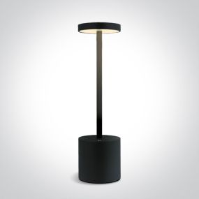 ONE Light Portable Table Lights - oplaadbare tafellamp - Ø 8 x 29 cm - 3 stappen dimbaar - 3W LED incl. - IP54 - zwart