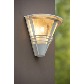 Lucide Livia - buiten wandverlichting - 27 x 17,5 x 25 cm - IP44 - wit