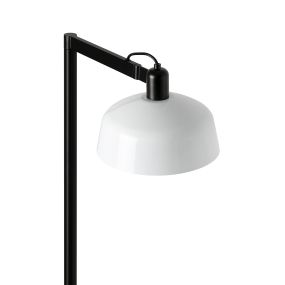 Faro Tatawin - vloerlamp - 30 x 47,4 x 148 cm - satijnzwart en glanswit
