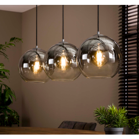 Vico Bubble Shade - hanglamp - 115 x 30 x 150 cm - gerookt glas