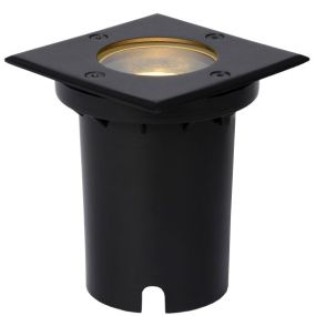 Lucide Biltin vierkant - grondspot voor buiten - 108 mm x 108 mm - 104 mm inbouwmaat - IP67 - zwart