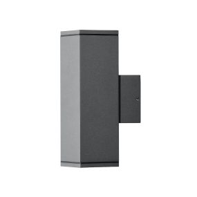 Konstsmide Monza Double Square - buiten wandlamp - 6,5 x 10 x 20 - IP44 - antraciet