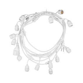Century Italia Fiesta - 9,27m lichtslinger waarvan 0,6m snoer - 15 x E27 (excl.) - IP44 - wit