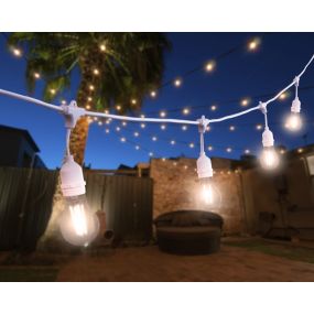 Century Italia Fiesta - 9,27m lichtslinger waarvan 0,6m snoer - 15 x E27 (excl.) - IP44 - wit