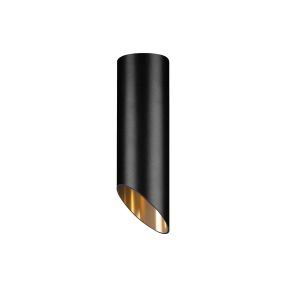 Nova Luce Oslo - opbouwspot - Ø 6 x 15 cm - zwart en goud