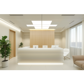 Century Italia P-Quadro Backlight - plafondlamp - 119,5 x 29,5 x 2,4 cm - 40W LED incl. - IP43 - wit