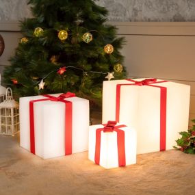 New Garden Gifty 40 - oplaadbare tafellamp op zonne-energie met afstandsbediening - 40 x 40 x 40 cm - 5W RGB LED incl. - IP65 - wit